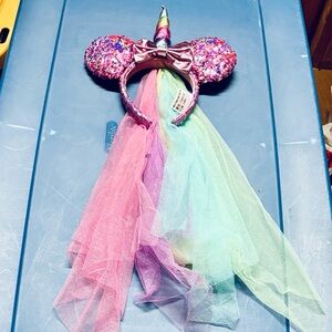 Disney Mickey Ears. Colorful Unicorn Headband with Ears and Tulle